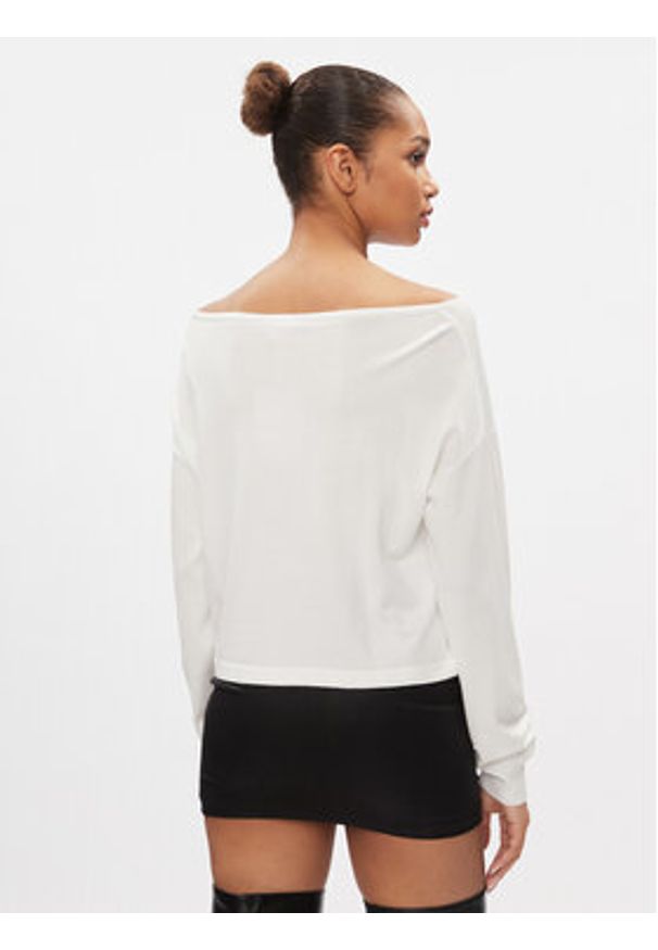 Liu Jo Sport Sweter TA4159 MS49I Écru Cropped Fit. Materiał: wiskoza. Styl: sportowy