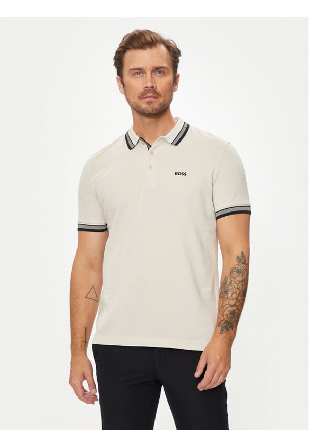 BOSS - Boss Polo Paddy 50469055 Écru Regular Fit. Typ kołnierza: polo. Materiał: bawełna