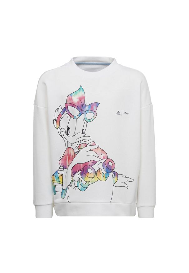 Adidas - Bluza dziewczęca adidas Disney Daisy Duck. Kolor: biały, wielokolorowy, niebieski. Wzór: motyw z bajki