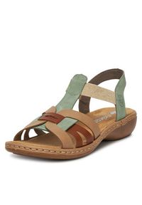 Rieker Sandały 65918-52 Zielony. Kolor: zielony. Materiał: materiał #5