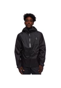 Kurtka Przeciwdeszczowa Męska Black Diamond Treeline Rain Shell. Kolor: czarny. Sport: turystyka piesza