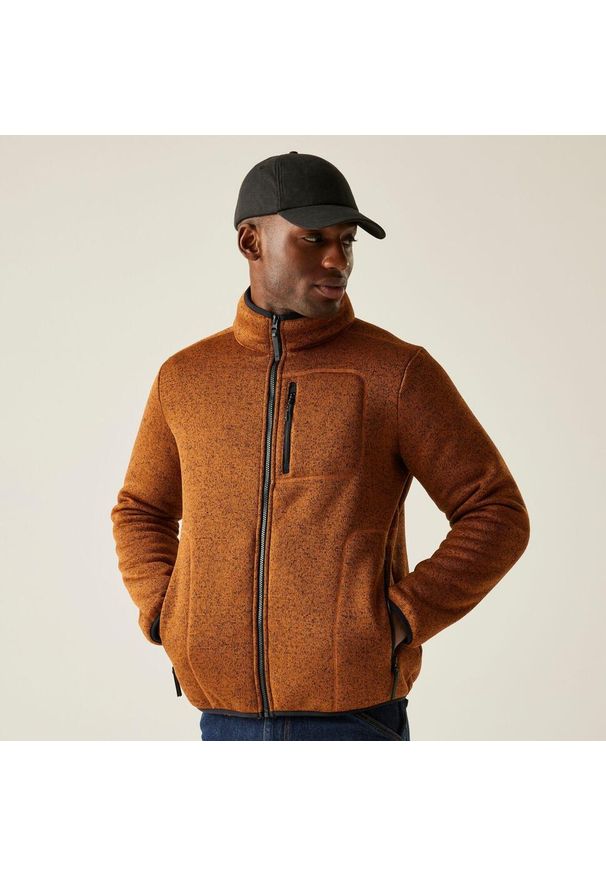 Regatta - Polar męski rozsuwany Barlee. Kolor: brązowy, beżowy, wielokolorowy. Materiał: polar. Wzór: melanż. Sport: turystyka piesza