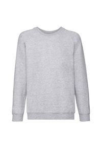 FRUIT OF THE LOOM - Bluza Dziecięca Classic Heather Raglan. Kolor: szary. Długość rękawa: raglanowy rękaw