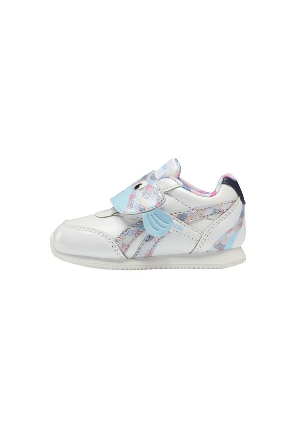 Buty do chodzenia niemowlęce Reebok Royal CL Jogger. Zapięcie: rzepy. Kolor: różowy, niebieski, wielokolorowy. Materiał: guma, syntetyk, tkanina, materiał. Szerokość cholewki: normalna. Model: Reebok Royal. Sport: turystyka piesza