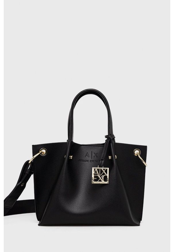 Armani Exchange torebka kolor czarny. Kolor: czarny. Rodzaj torebki: na ramię