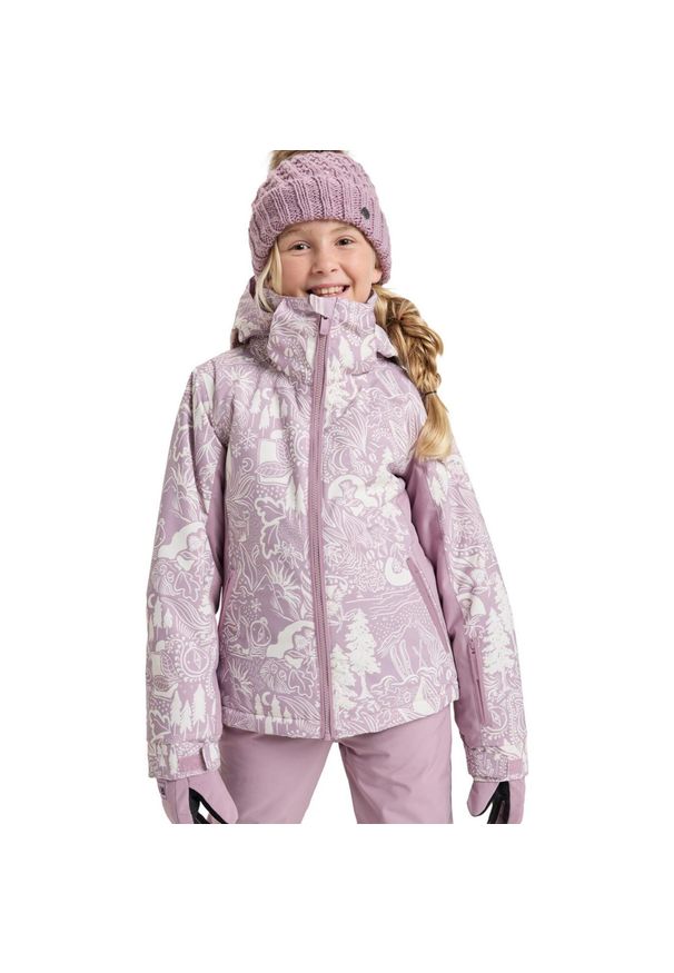 Roxy - Kurtka do sportów zimowych techniczna dla Dziewczynki FREE JET 10K. Kolor: różowy. Materiał: poliester, materiał. Sezon: zima. Sport: narciarstwo