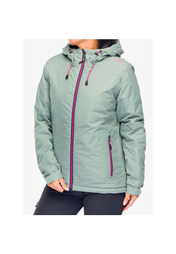 Kurtka ocieplana damska CMP Jacket Fix Hood Teemo. Kolor: zielony. Sport: turystyka piesza