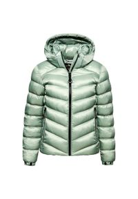 Damska kurtka z kapturem Superdry Fuji. Typ kołnierza: kaptur. Kolor: zielony. Długość rękawa: długi rękaw. Styl: elegancki #1