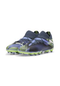 Puma - Młodzieżowe buty piłkarskie PUMA FUTURE 7 PRO FG/AG. Kolor: żółty, biały, wielokolorowy, szary. Sport: piłka nożna