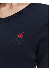 Beverly Hills Polo Club Sweter P-SS26W-M536563 Granatowy Regular Fit. Typ kołnierza: polo. Kolor: niebieski. Materiał: bawełna #2