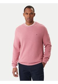 TOMMY HILFIGER - Tommy Hilfiger Sweter Essential MW0MW36347 Koralowy Regular Fit. Kolor: pomarańczowy. Materiał: bawełna #1