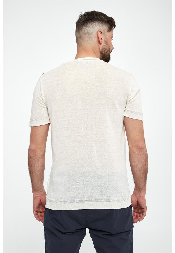 Liu Jo - T-shirt męski lniany LIU JO. Materiał: len