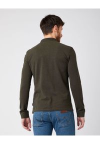 Wrangler - WRANGLER LS REFINED POLO MĘSKA KOSZULKA POLO IVY GREEN W7MRKHXIX. Typ kołnierza: polo