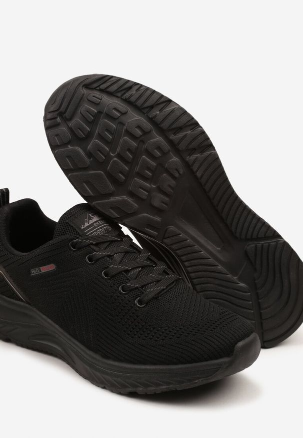 Born2be - Czarne Buty Sportowe Sneakersy Ozdobione Tłoczeniem i Napisami Odannia. Okazja: na co dzień. Kolor: czarny. Materiał: jeans. Wzór: napisy, aplikacja