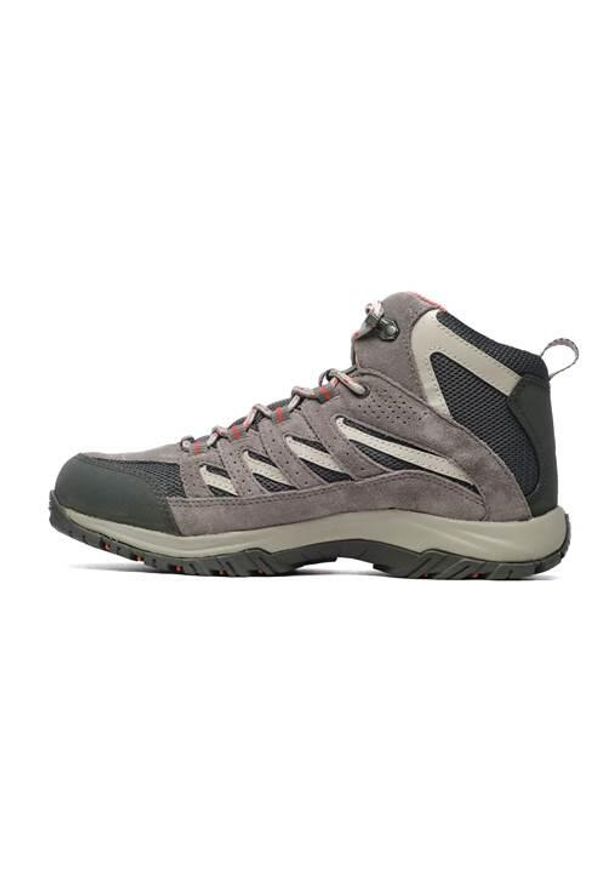 columbia - Buty trekkingowe damskie Columbia Crestwood Mid Waterproof. Wysokość cholewki: za kostkę. Zapięcie: sznurówki. Kolor: szary, wielokolorowy. Materiał: skóra, zamsz, materiał. Szerokość cholewki: normalna