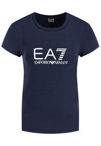 EA7 Emporio Armani T-Shirt 8NTT63 TJ12Z 1554 Granatowy Slim Fit. Kolor: niebieski. Materiał: bawełna