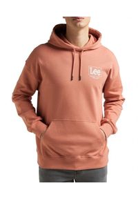 Lee - LEE LOGO LOOSE HOODIE MĘSKA BLUZA Z KAPTUREM LOGO NADURK RUST L83SSPUK 112145617. Typ kołnierza: kaptur #1