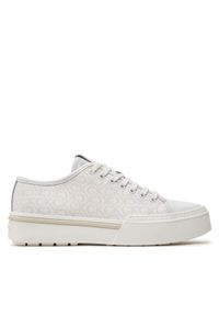 Calvin Klein Sneakersy Low Top Lace Up Jaq Mono HM0HM01420 Biały. Kolor: biały #1