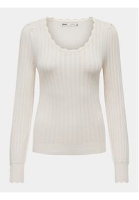 only - ONLY Sweter Meddi 15311544 Biały Regular Fit. Kolor: biały. Materiał: syntetyk