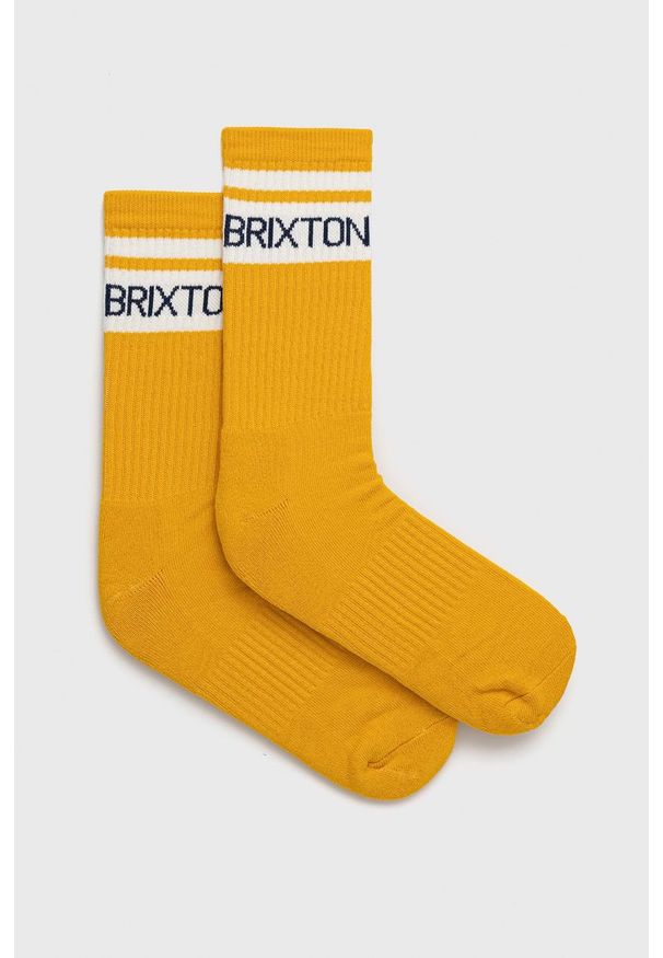 Brixton Skarpetki męskie kolor żółty. Kolor: żółty