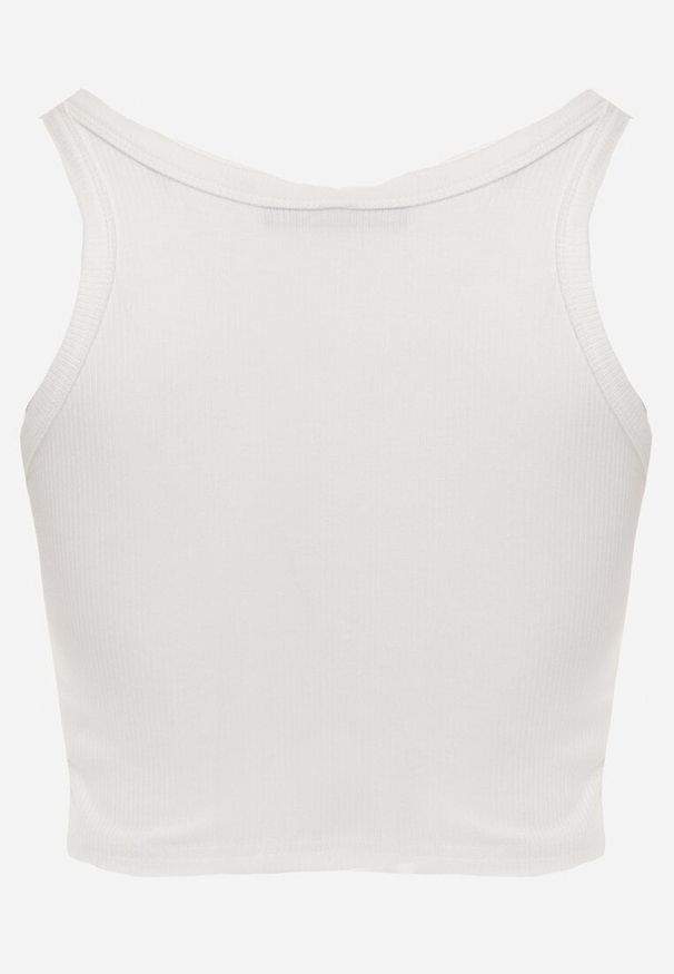 Renee - Biały Top na Ramiączkach Basic Prążkowany Zitira. Okazja: na co dzień. Kolor: biały. Materiał: prążkowany. Długość rękawa: na ramiączkach. Styl: casual