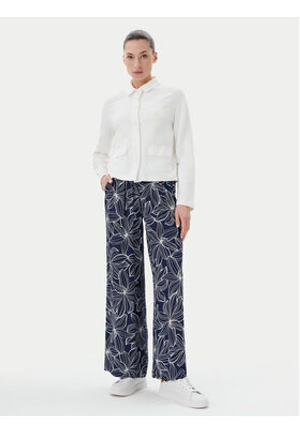 Olsen Spodnie materiałowe 14002153 Granatowy Relaxed Fit. Kolor: niebieski. Materiał: wiskoza
