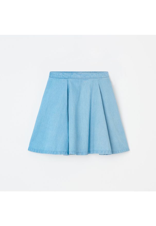 Reserved - Jeansowa spódnica z lyocellu i bawełny - Niebieski. Kolor: niebieski. Materiał: jeans, bawełna