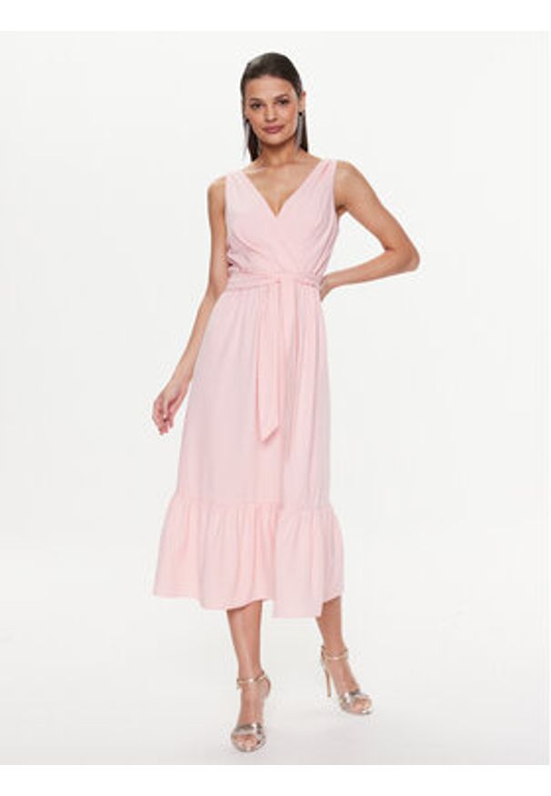 DKNY Sukienka koktajlowa DD3BR685 Różowy Regular Fit. Kolor: różowy. Materiał: syntetyk. Styl: wizytowy