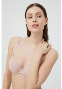 Calvin Klein Underwear biustonosz kolor różowy gładki. Kolor: różowy. Rodzaj stanika: biustonosz z fiszbinami, odpinane ramiączka. Wzór: gładki #4