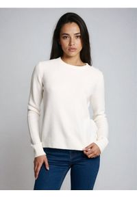 Sinsay - Sweter z domieszką wełny - kremowy. Kolor: kremowy. Materiał: wełna #1