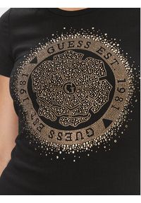 Guess T-Shirt Camelia W4RI47 J1314 Czarny Slim Fit. Kolor: czarny. Materiał: bawełna #3