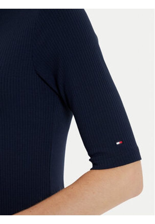 TOMMY HILFIGER - Tommy Hilfiger Sukienka codzienna WW0WW44430 Granatowy Slim Fit. Okazja: na co dzień. Kolor: niebieski. Materiał: wiskoza. Typ sukienki: proste. Styl: casual