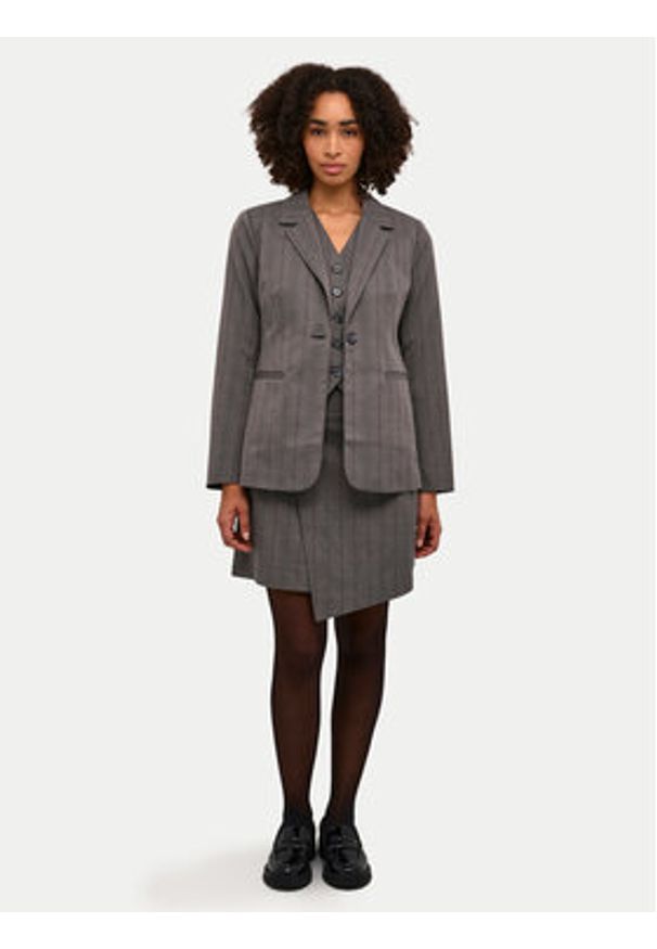 Kaffe Spódnica mini Dori 10508980 Szary Regular Fit. Kolor: szary. Materiał: wiskoza, syntetyk