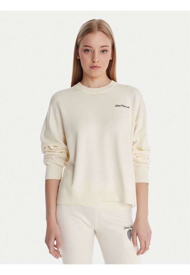 Guess Sweter W6RR55 Z2V62 Écru Regular Fit. Materiał: wiskoza