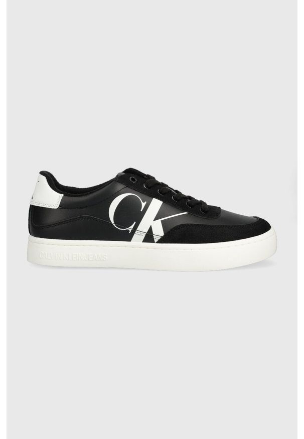 Calvin Klein Jeans sneakersy skórzane CLASSIC CUPSOLE LACEUP MIX LTH kolor czarny YM0YM00713. Nosek buta: okrągły. Zapięcie: sznurówki. Kolor: czarny. Materiał: skóra