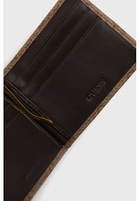 Guess portfel męski kolor brązowy. Kolor: brązowy. Materiał: materiał #2