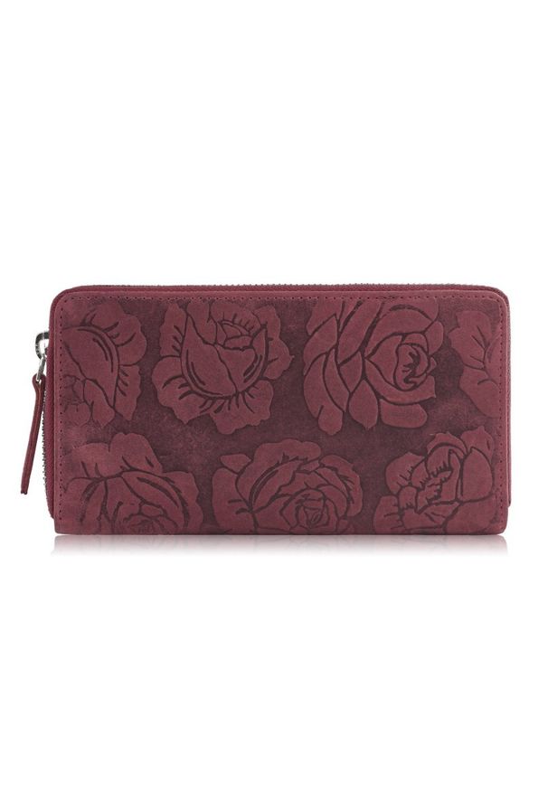 PAOLO PERUZZI - Portfel damski skórzany różowy w kwiaty RFID Paolo Peruzzi T-115-HCH. Kolor: różowy. Materiał: skóra. Wzór: kwiaty