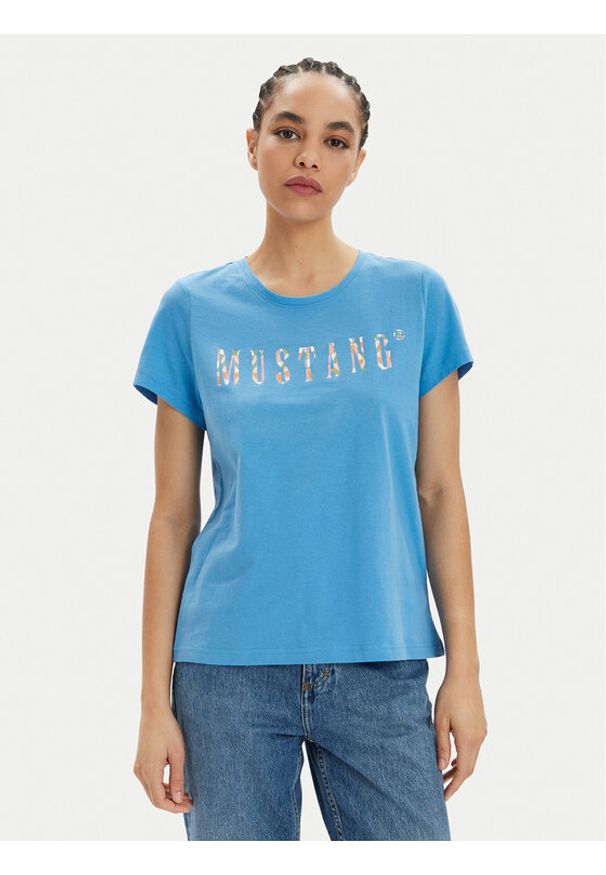 Mustang T-Shirt Albany 1014984 Niebieski Relaxed Fit. Kolor: niebieski. Materiał: bawełna