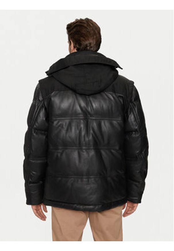 BOSS - Boss Kurtka skórzana Jolam 50522219 Czarny Relaxed Fit. Kolor: czarny. Materiał: skóra