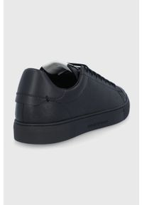 Emporio Armani Buty skórzane kolor czarny. Nosek buta: okrągły. Zapięcie: sznurówki. Kolor: czarny. Materiał: skóra #3
