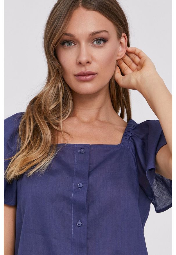 MAX&Co. - Koszula. Okazja: na co dzień. Kolor: niebieski. Długość rękawa: krótki rękaw. Długość: krótkie. Styl: casual