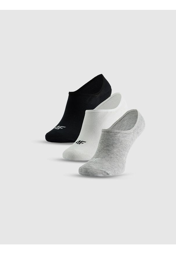 4f - 4F Skarpetki stopki (3-pack) damskie - multikolor 35-38. Kolor: wielokolorowy. Materiał: materiał. Wzór: prążki