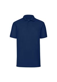 FRUIT OF THE LOOM - Męska Koszulka Polo 65/35. Typ kołnierza: polo. Kolor: niebieski
