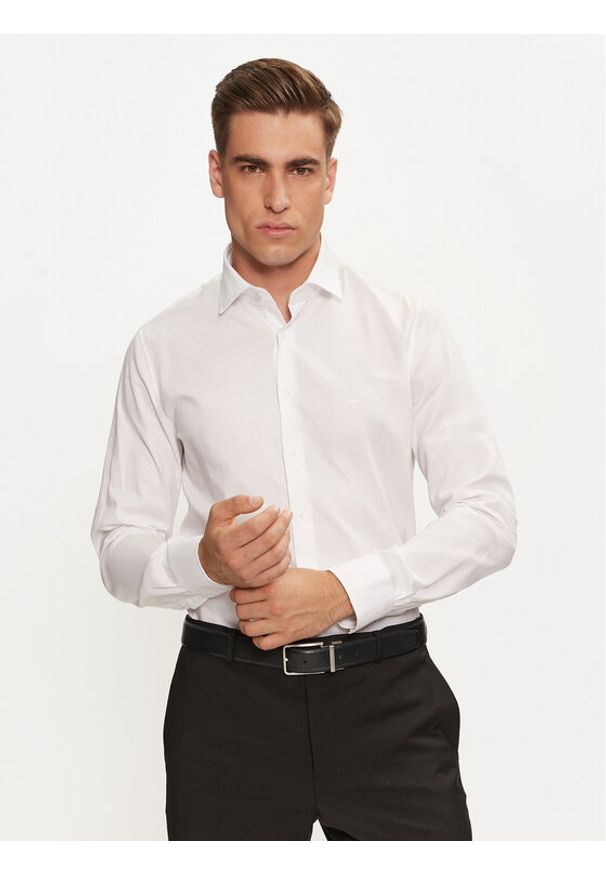 Michael Kors Koszula MK0DS01294 Biały Slim Fit. Kolor: biały. Materiał: bawełna