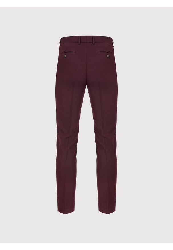 Pako Lorente - PAKO LORENTE – Spodnie garniturowe w kolorze bordowym. Okazja: na wesele, na co dzień, na ślub cywilny. Kolor: czerwony. Materiał: poliester, wiskoza, elastan. Styl: casual, elegancki