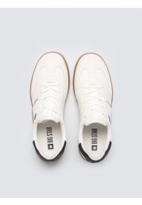 Big-Star - Sneakersy męskie z czarnymi akcentami białe TT174128 101. Nosek buta: okrągły. Kolor: biały. Materiał: guma, syntetyk, materiał. Wzór: aplikacja #3