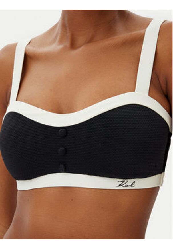 Karl Lagerfeld - KARL LAGERFELD Góra od bikini A2W46018 Czarny. Kolor: czarny. Materiał: syntetyk