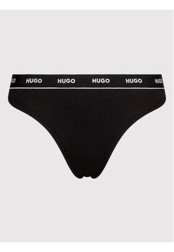 Hugo Komplet 3 par stringów 50469681 Czarny. Kolor: czarny. Materiał: bawełna