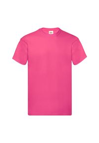 FRUIT OF THE LOOM - Oryginalna Bawełniana Koszulka Unisex Dla Dorosłych. Kolor: różowy. Materiał: bawełna