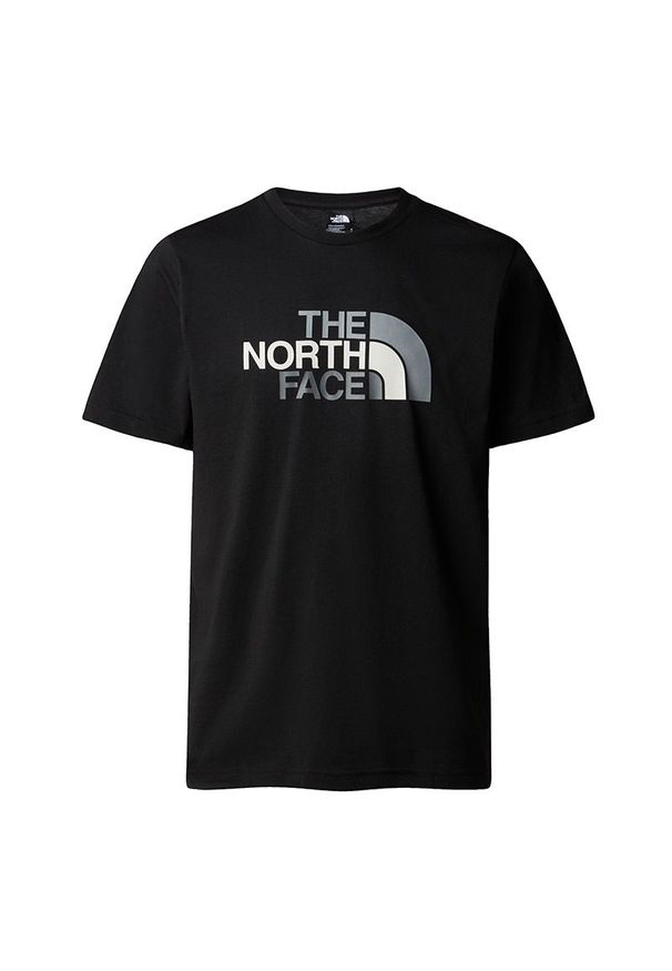 Koszulka The North Face Easy 0A87N5JK31 - czarna. Kolor: czarny. Materiał: bawełna. Długość rękawa: krótki rękaw. Długość: krótkie. Wzór: nadruk